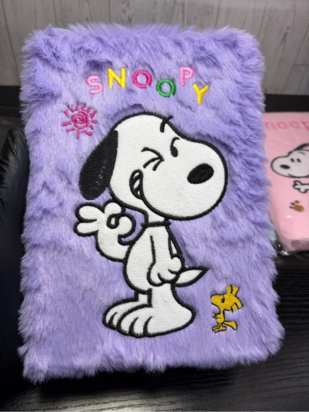 3pcs Snoopy Plush Journal/Notebook Trio - Lavender, Aqua & Pink